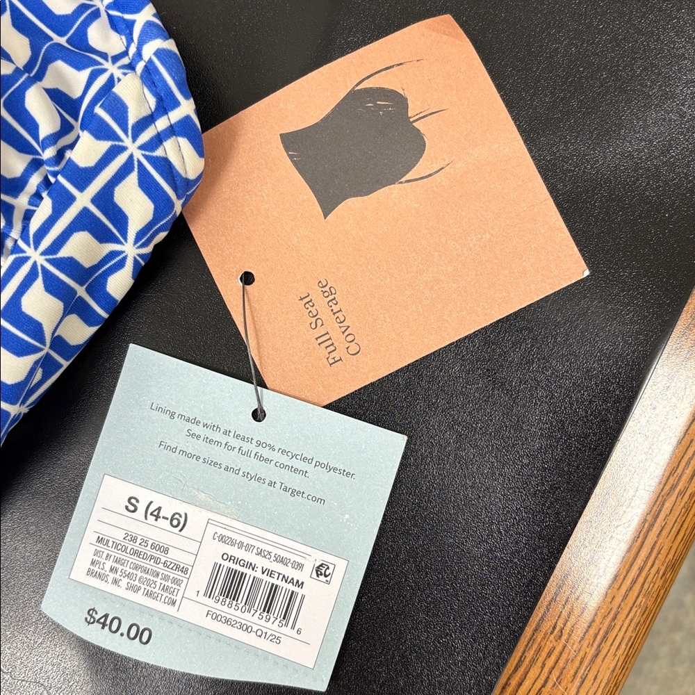 NWT Shade & Shore One Piece Swim Suit size Small (4-6) with full coverage bottom - Picture 2 of 7